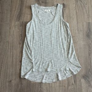 Madewell High Low tank sleeveless xs gray cream